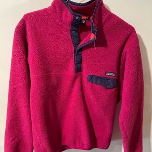 Pink Patagonia pull over jacket size small